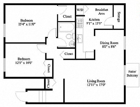 Shippensburg Apartment Floor Plan | Chateau Terrace Apartments | Property Management, Inc.